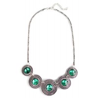 Garbo Emerald Multi Circles Necklace